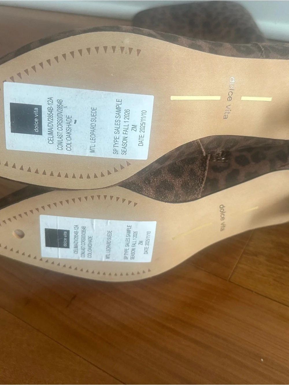 Dolce Vita Aldy Boots Brown Leopard Print Suede Knee-High